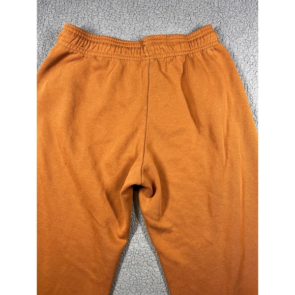 Nike Sweatpants Womens 1X Orange Fleece Wide Leg Crop Elastic Waist Lounge - Picture 5 of 13